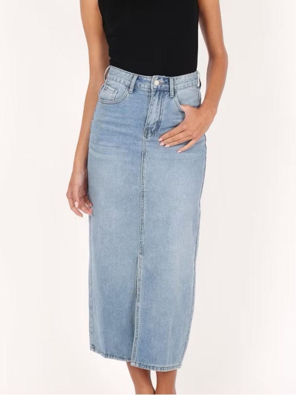 Petal and Pup Dana Denim Midi Skirt - Blue Wash (size 4)